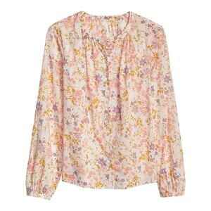 Gap Floral Print Blouson Sleeve Cottagecore Boho Peasant Prairie Top‎ Small